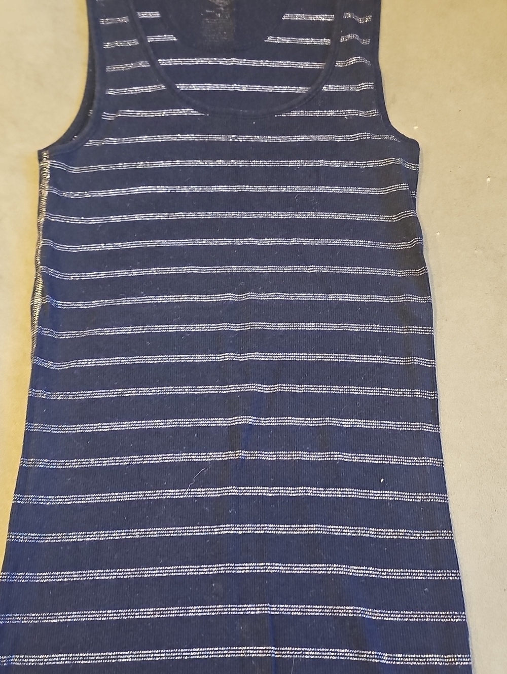 American Eagle Outfitters Navy and White Striped Tank Top